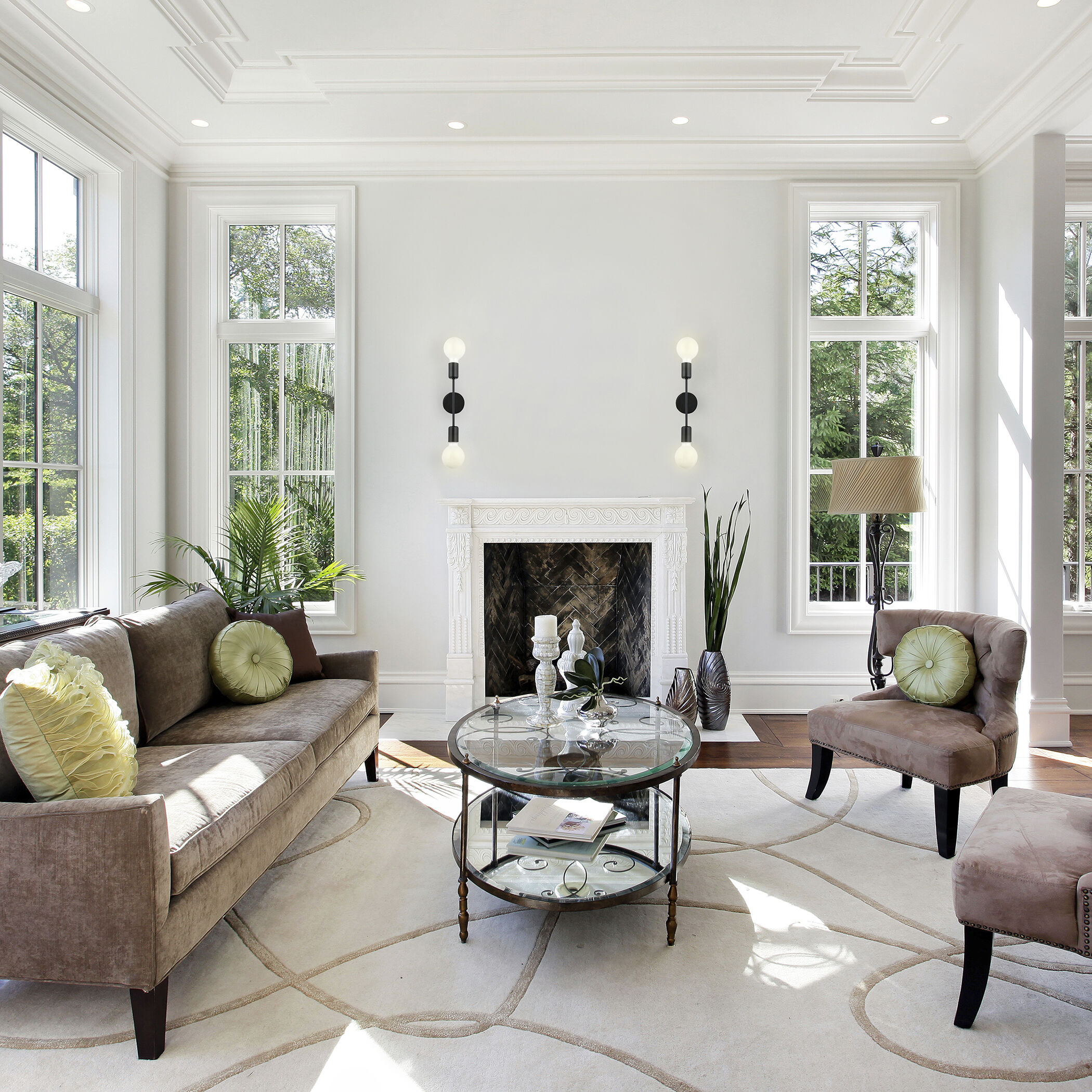 Avondale 2 Light 5 inch Matte Black Open Bulb Wall Sconce Wall Light