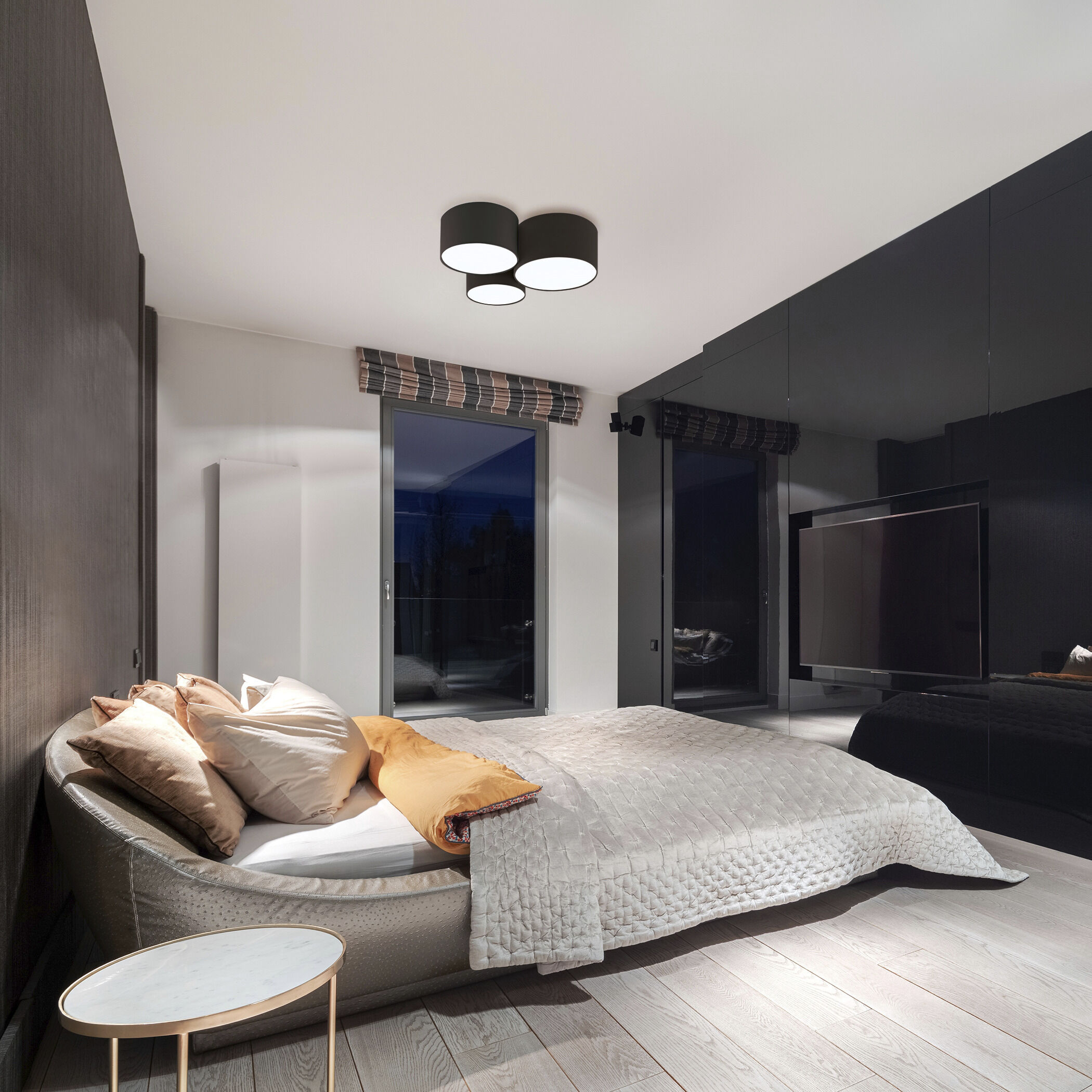 Pastore 2 3 Light 24 inch Black Flush Mount Ceiling Light