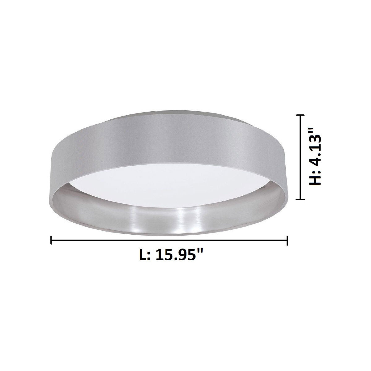 Maserlo LED 15.95 inch Grey and Silver Flush Mount Ceiling Light