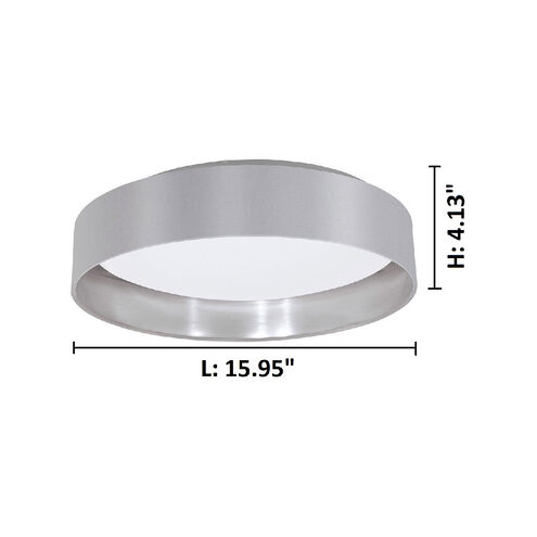 Maserlo LED 16 inch Grey and Silver Flush Mount Ceiling Light