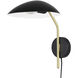 Lindmoor 1 Light 11.38 inch Black and Brushed Brass Wall Light