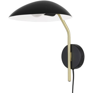 Lindmoor 1 Light 11.38 inch Black and Brushed Brass Wall Light