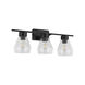 Montey 1 3 Light 24.41 inch Matte Black Bath Vanity Wall Light