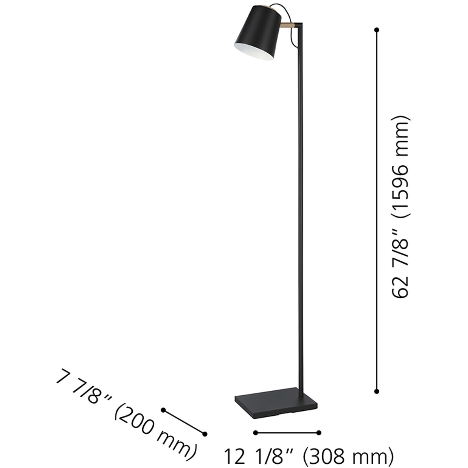 Lacey 60.25 inch 40.00 watt Structured Black Floor Lamp Portable Light