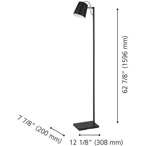 Lacey 60 inch 40.00 watt Structured Black Floor Lamp Portable Light