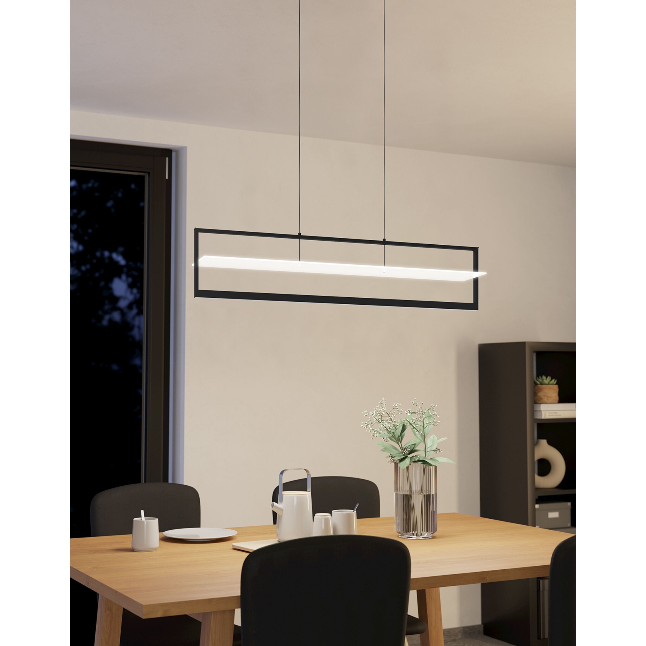 Farneta 1 Light 0.86 inch Structured Black Linear Pendant Ceiling Light