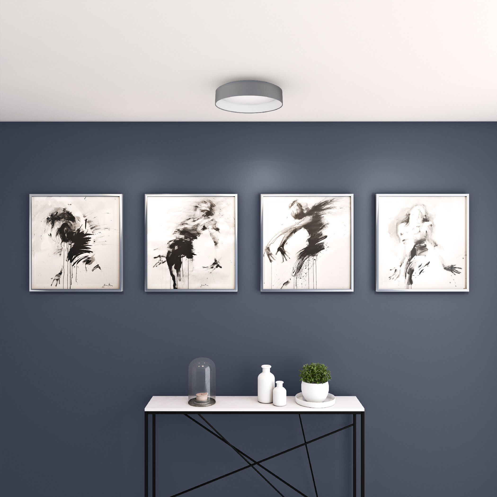 Palomaro LED 16 inch Charcoal Grey Flush Mount Ceiling Light