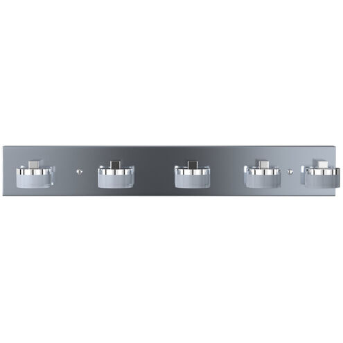 Romendo LED 31 inch Chrome Vanity Light Wall Light, Clear and Satin Shade