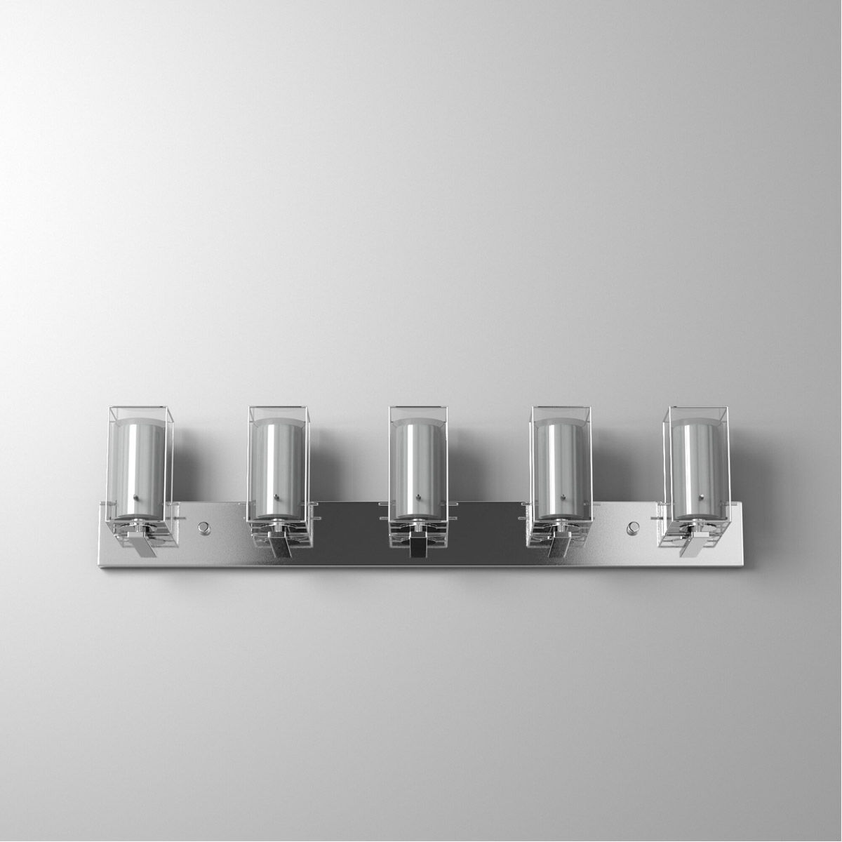 Iride 5 Light 44 inch Chrome Vanity Light Wall Light, Clear and White Glass