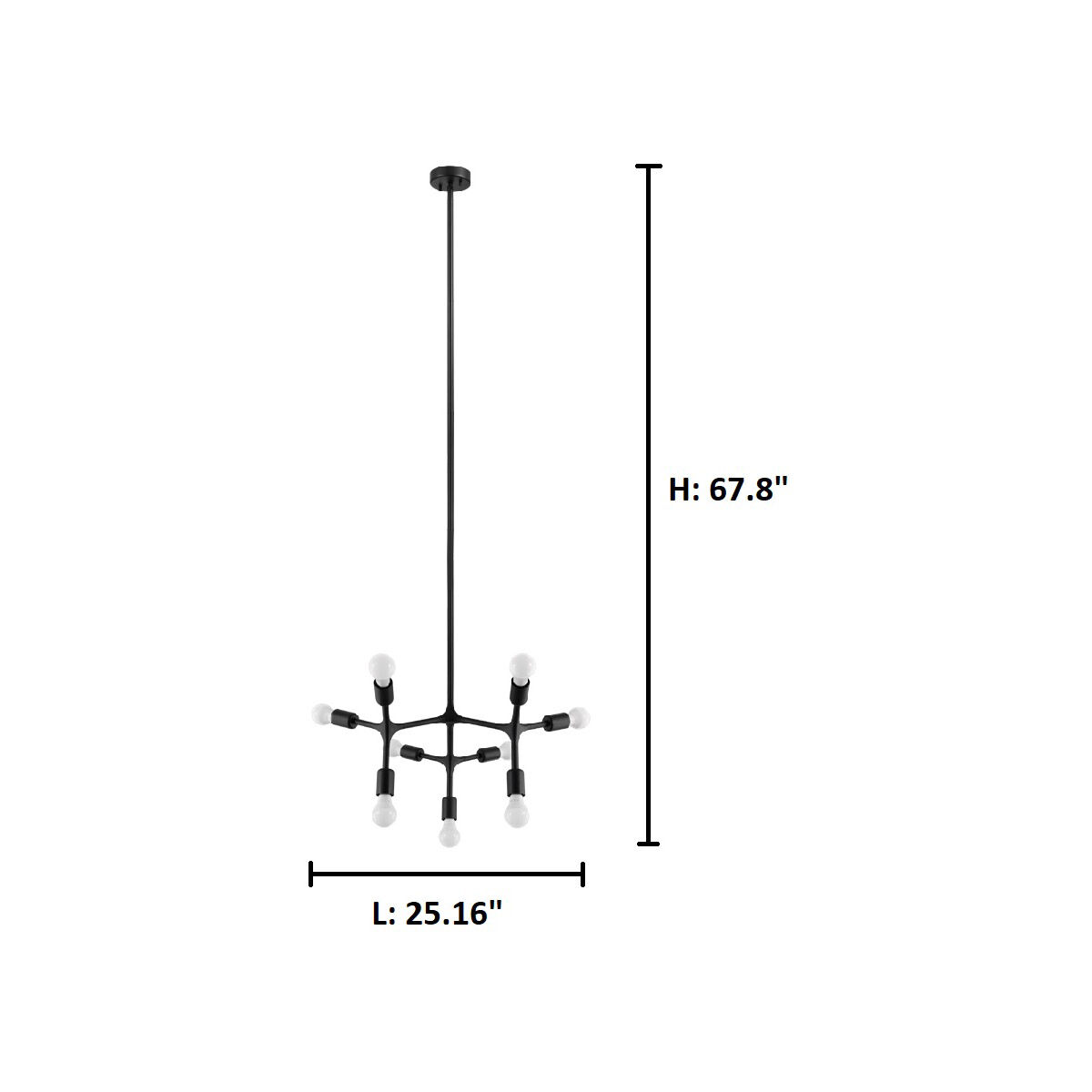 Bocadella 9 Light 25.16 inch Matte Black Pendant Ceiling Light