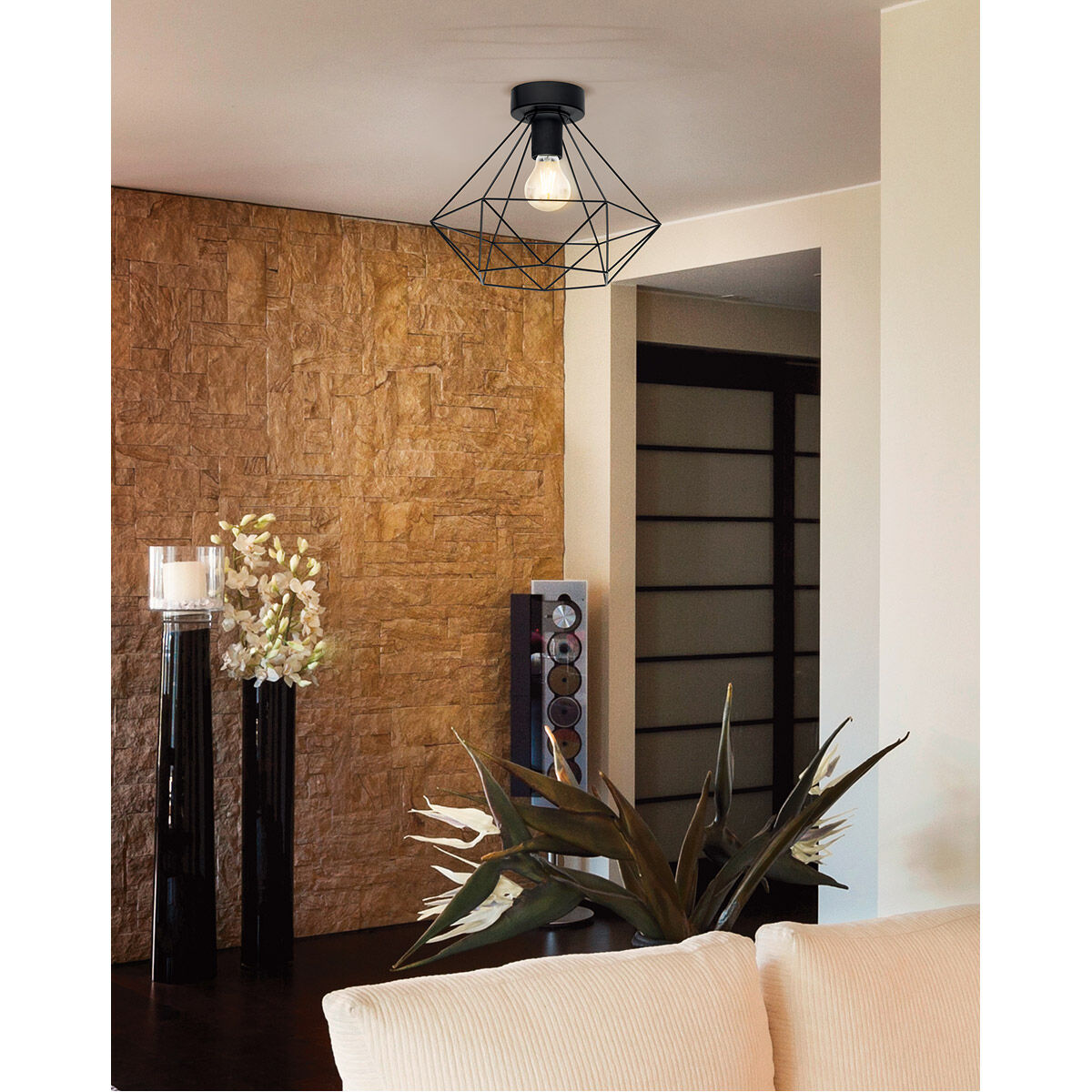 Tarbes 1 Light 12.87 inch Matte Black Flush Mount Ceiling Light