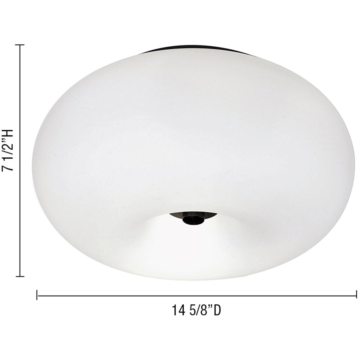 Optica Black 2 Light 15 inch Black Semi-Flush Mount Ceiling Light
