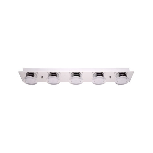 Cisterno LED 2.75 inch Chrome Wall Ceiling Dual Mount Ceiling Light, Clear and Satin Shade, Damp Rated