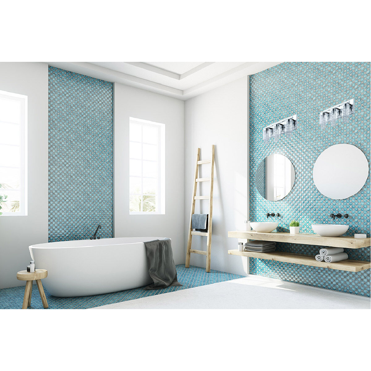 Kissling 3 Light 5.83 inch Polished Chrome Bath Vanity Wall Light