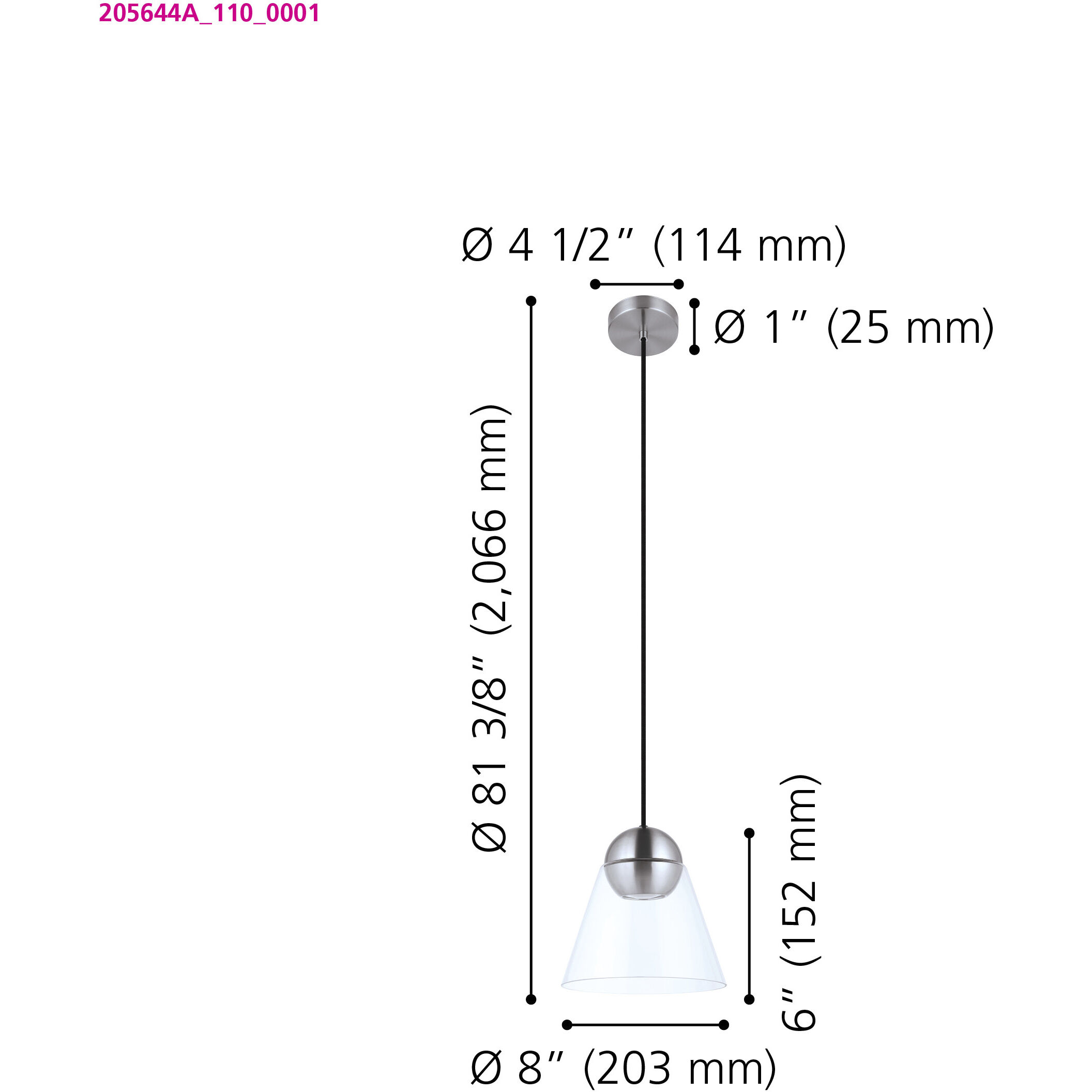 Cerasella 1 Light 8 inch Matte Nickel Mini Pendant Ceiling Light