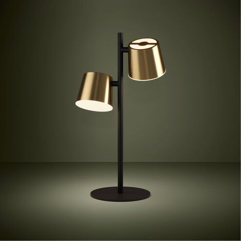Altamira 20 inch 5.00 watt Structured Black and Brass Table Lamp Portable Light