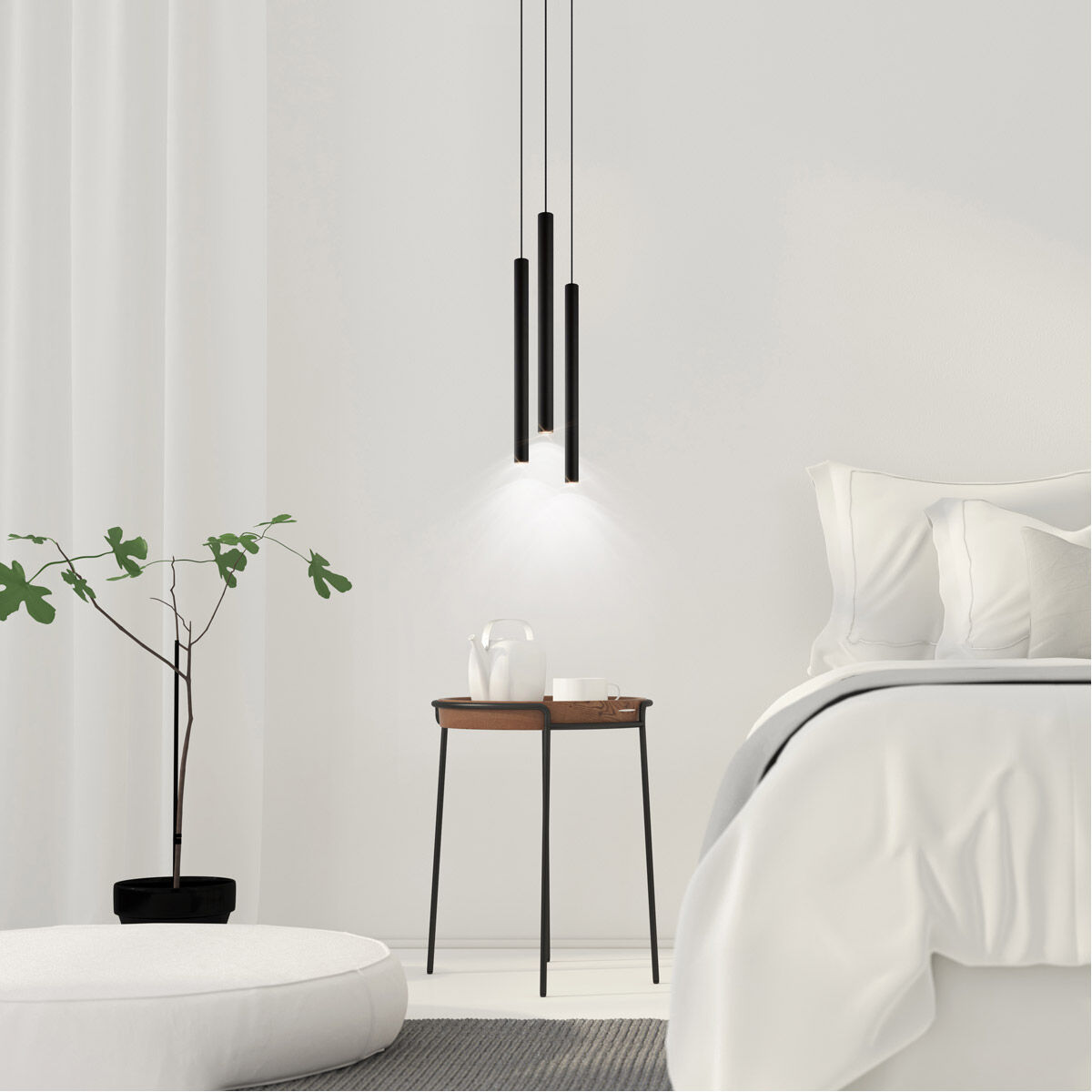 Tortoreto LED 1.57 inch Matte Black Mini Pendant Ceiling Light