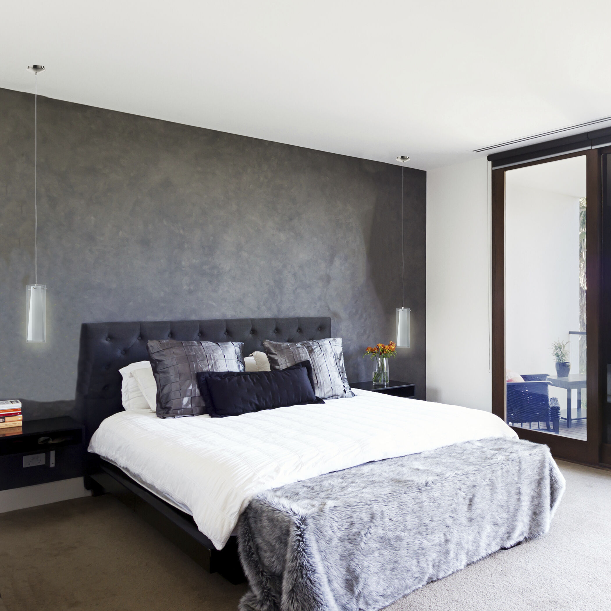 Pinto Nero 1 Light 4.75 inch Matte Nickel Mini Pendant Ceiling Light