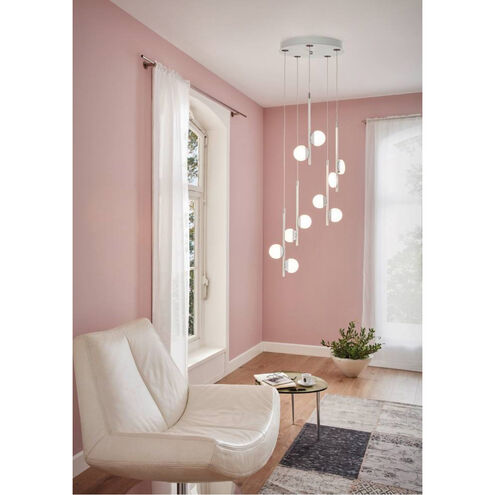 Olindra LED 15 inch White and Chrome Cascade Pendant Ceiling Light