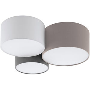 Pastore 1 3 Light 24 inch Taupe and White and Grey Flush Mount Ceiling Light