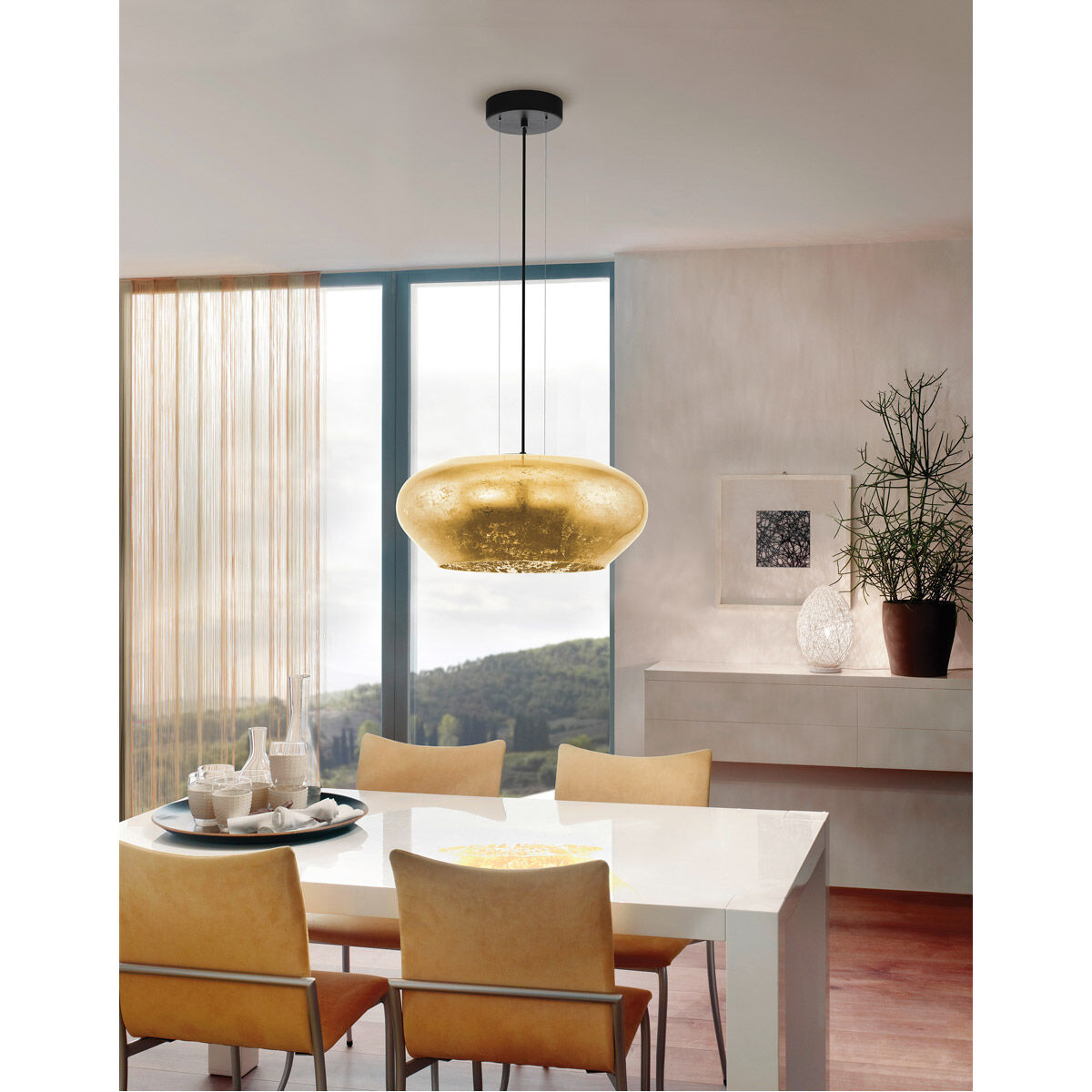 Priorat 3 Light 19.61 inch Gold Mini Pendant Ceiling Light