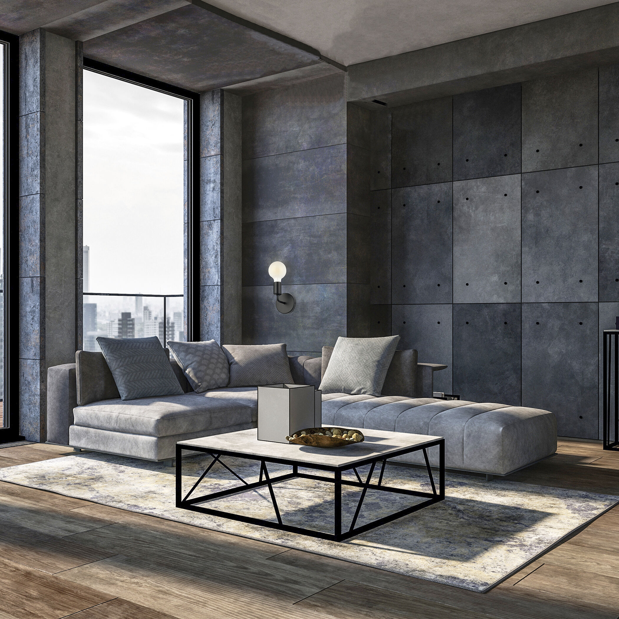 Avondale 1 Light 5 inch Matte Black Open Bulb Wall Sconce Wall Light