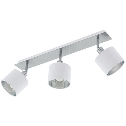Valbiano 3 Light 120 Satin Nickel and White Track Light Ceiling Light