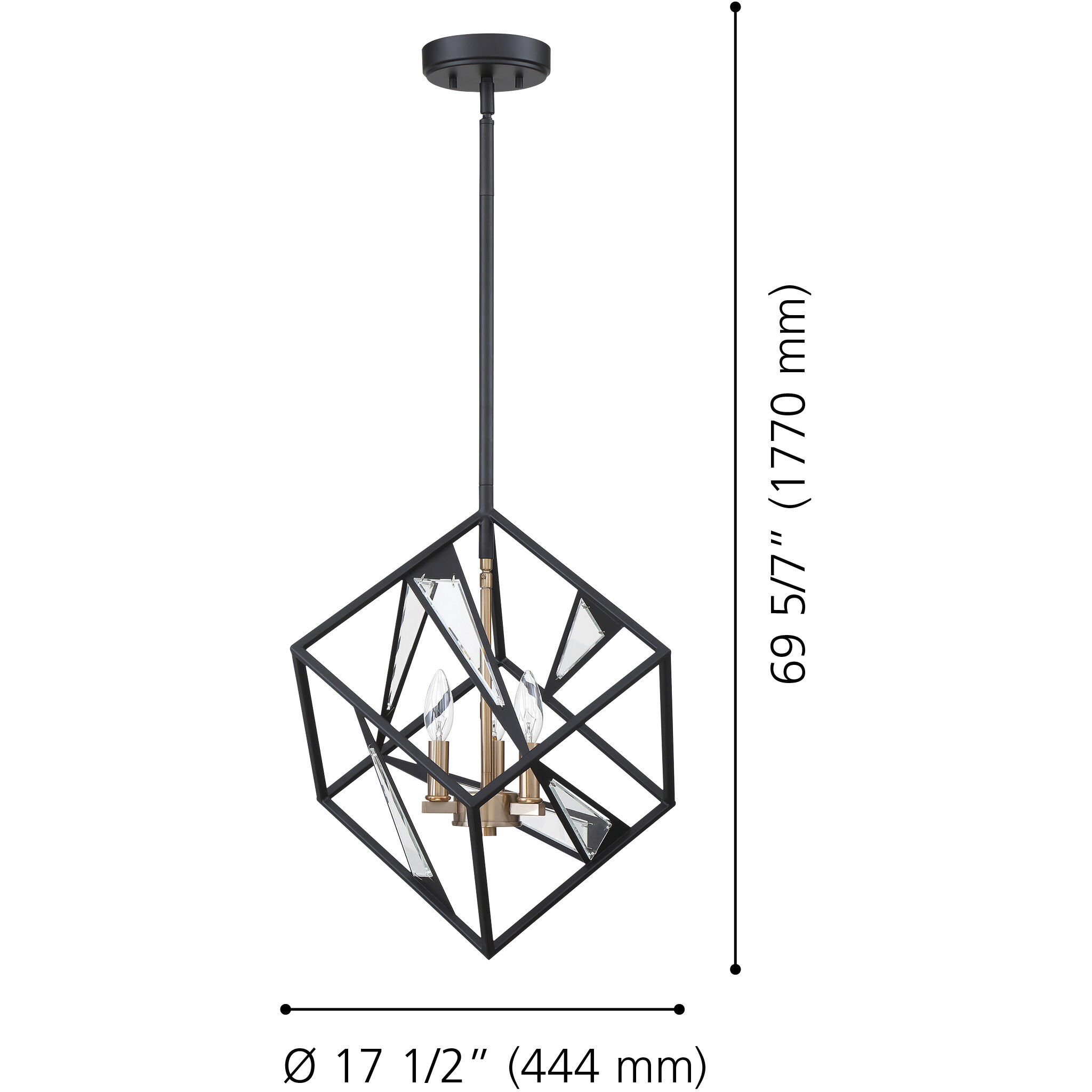 Corrietes 3 Light 17.52 inch Matte Black Pendant Ceiling Light