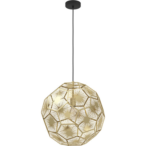 Skoura 1 Light 19.65 inch Black and Brass Pendant Ceiling Light