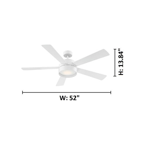 Whitehaven 52 inch White with Matte White Blades Ceiling Fan