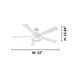 Whitehaven 52 inch White with Matte White Blades Ceiling Fan