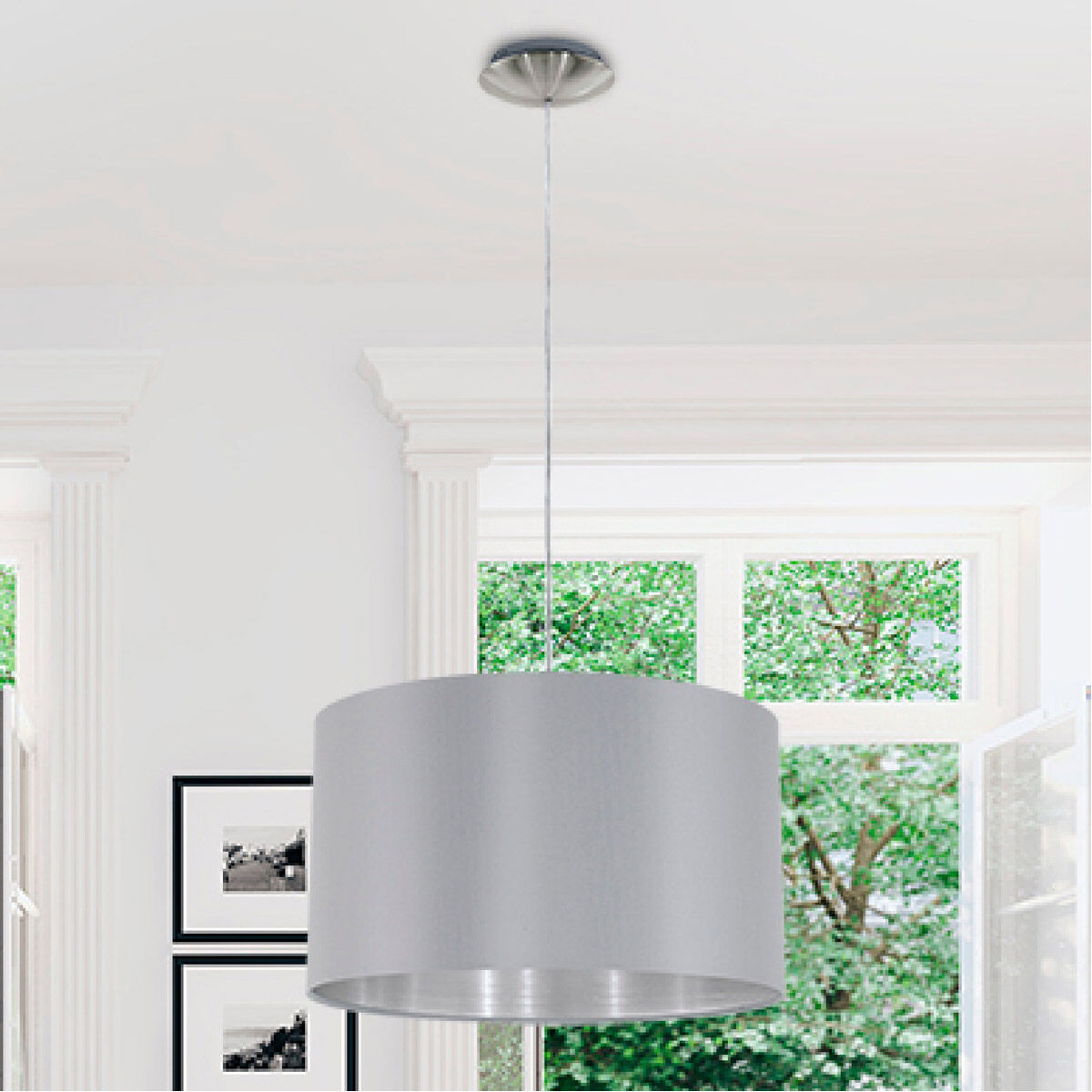 Maserlo 1 Light 15 inch Satin Nickel Pendant Ceiling Light