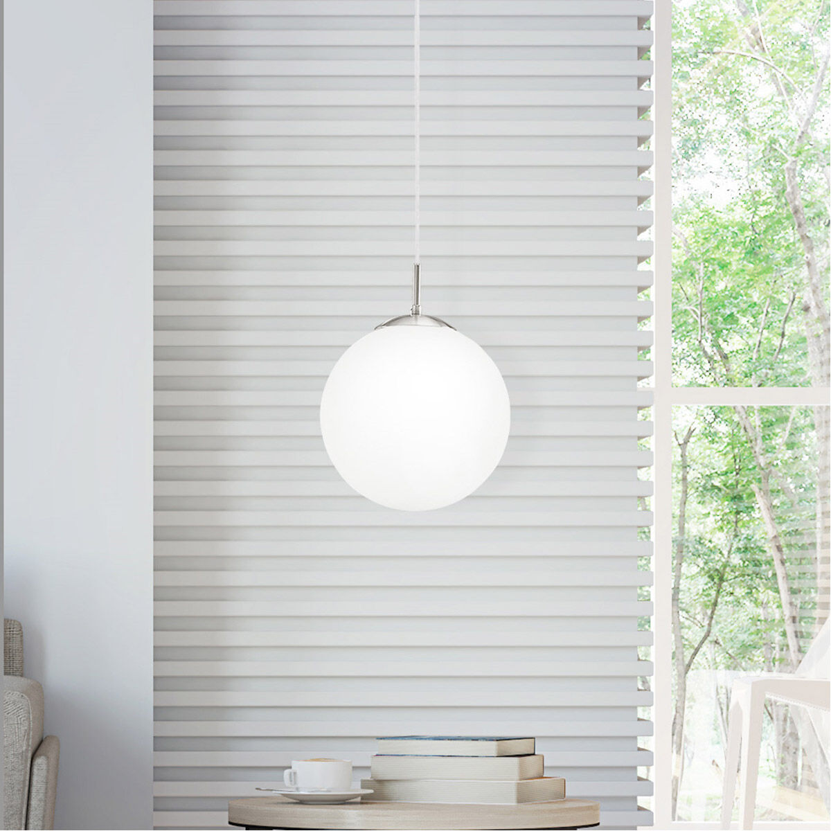 Rondo 1 Light 9.84 inch Matte Nickel Pendant Ceiling Light