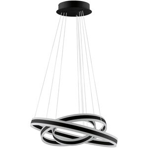 Tonarella LED 31 inch Black. White LED Ring Pendant Ceiling Light