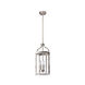 Westbury 3 Light 9 inch Painted Grey Wood Effect and Brushed Nickel Pendant Ceiling Light