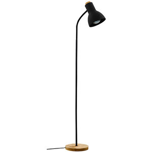 Verdal 59 inch 40.00 watt Black and Natural Floor Lamp Portable Light