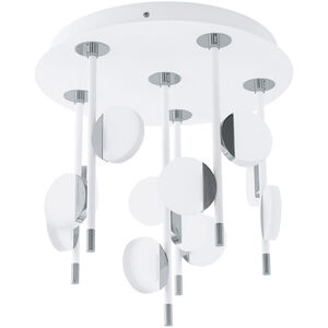 Olindra LED 16 inch White and Chrome Semi Flush Mount Ceiling Light