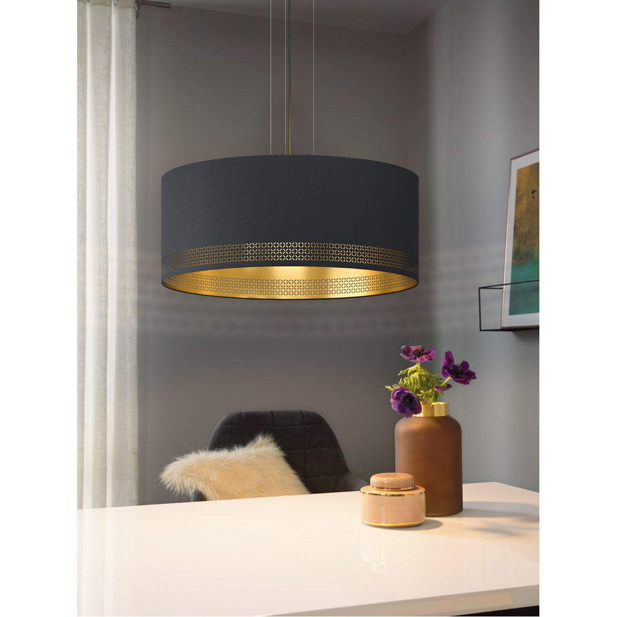 Esteperra 3 Light 20.87 inch Black Pendant Ceiling Light