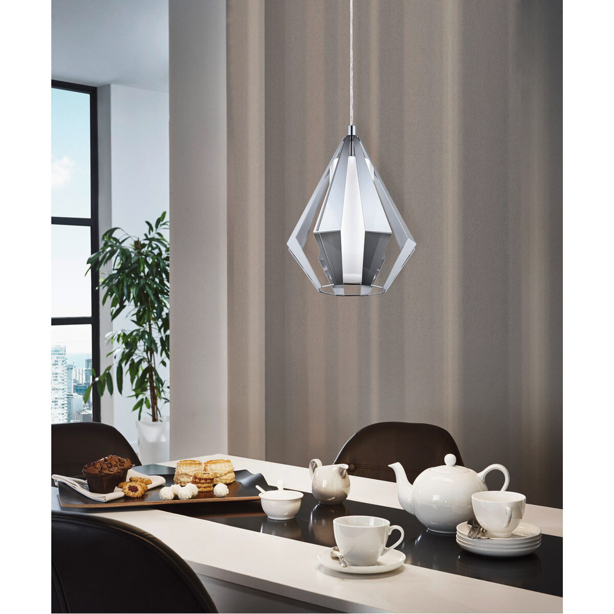 Taroca 1 Light 11.65 inch Chrome Pendant Ceiling Light