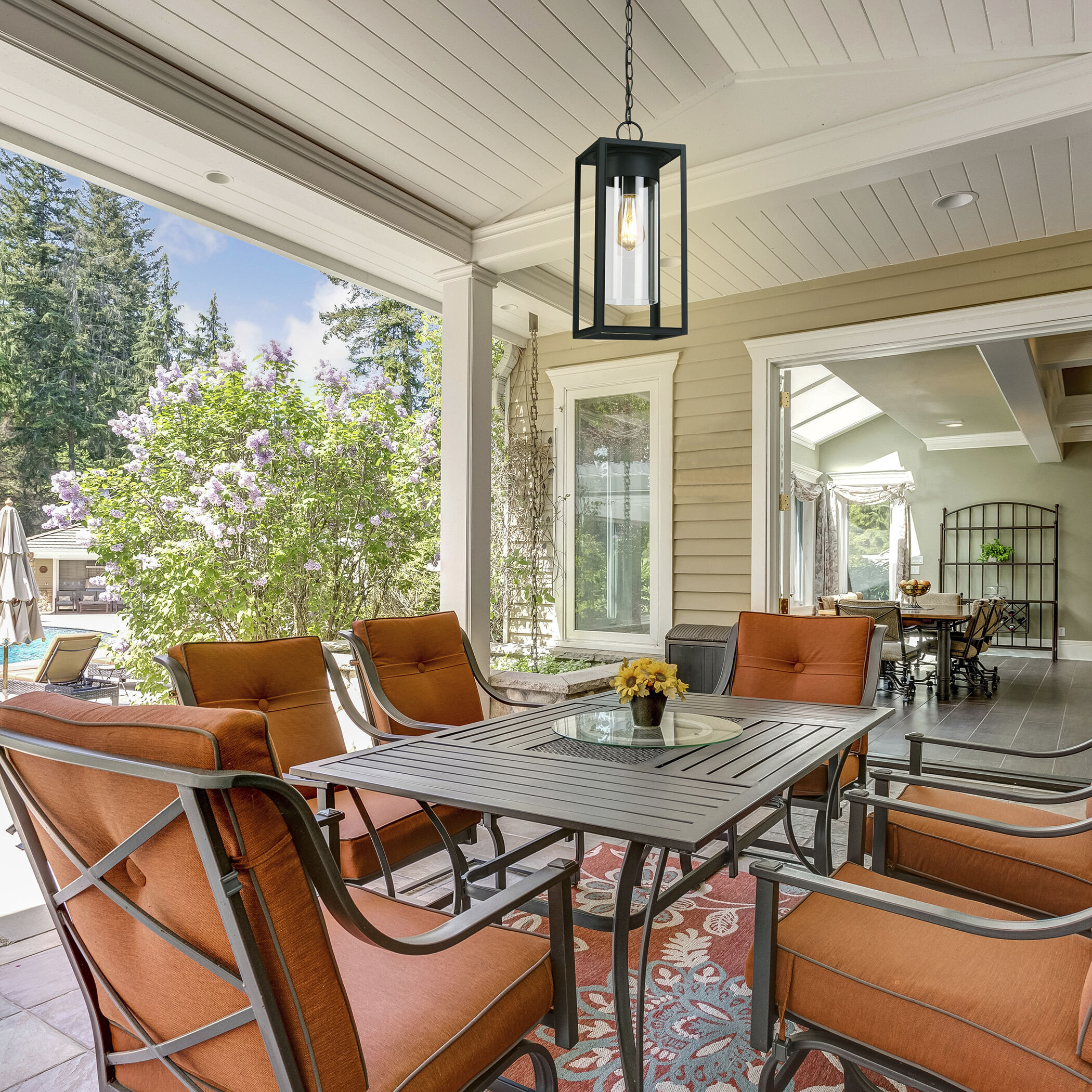 Walker Hill 1 Light 7.36 inch Matte Black Outdoor Pendant