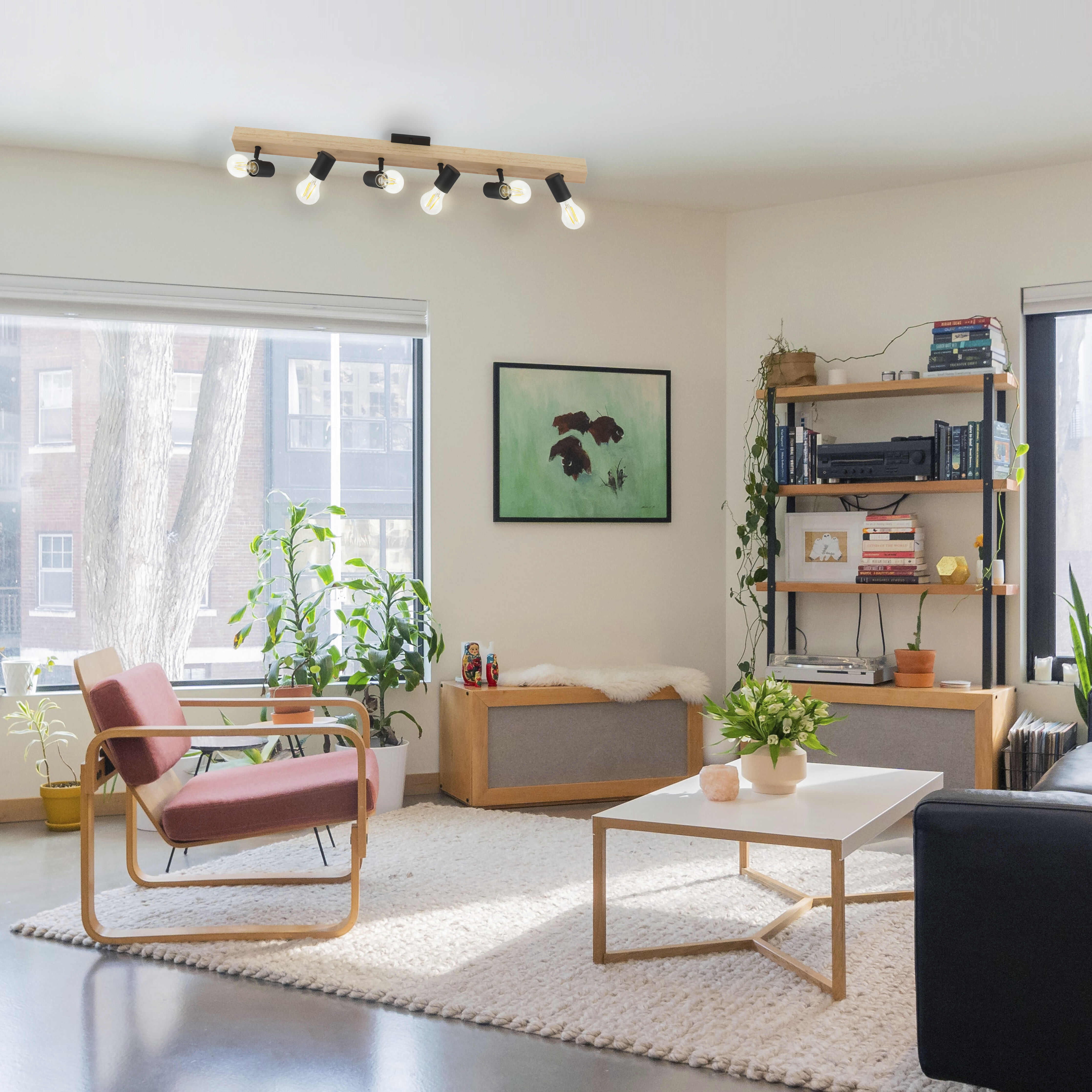 Kingswood 6 Light 120 Brown and Black Track Light Ceiling Light