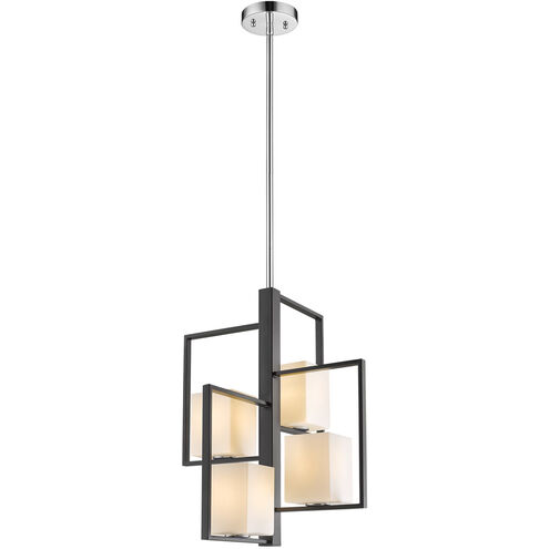 Regis Falls 4 Light 20.12 inch Black and Chrome Pendant Ceiling Light