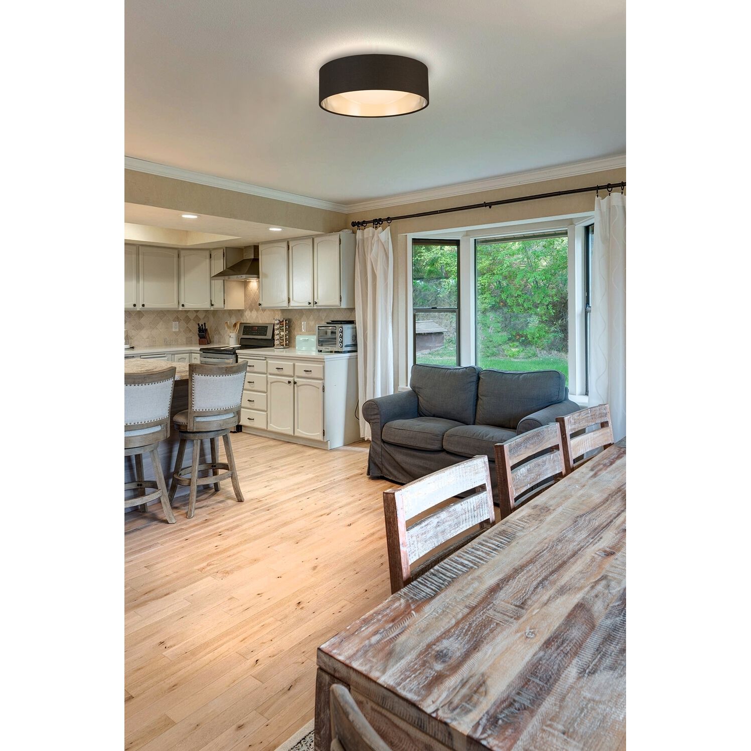 Orme LED 12.4 inch Black/Brushed Nickel Flush Mount Ceiling Light