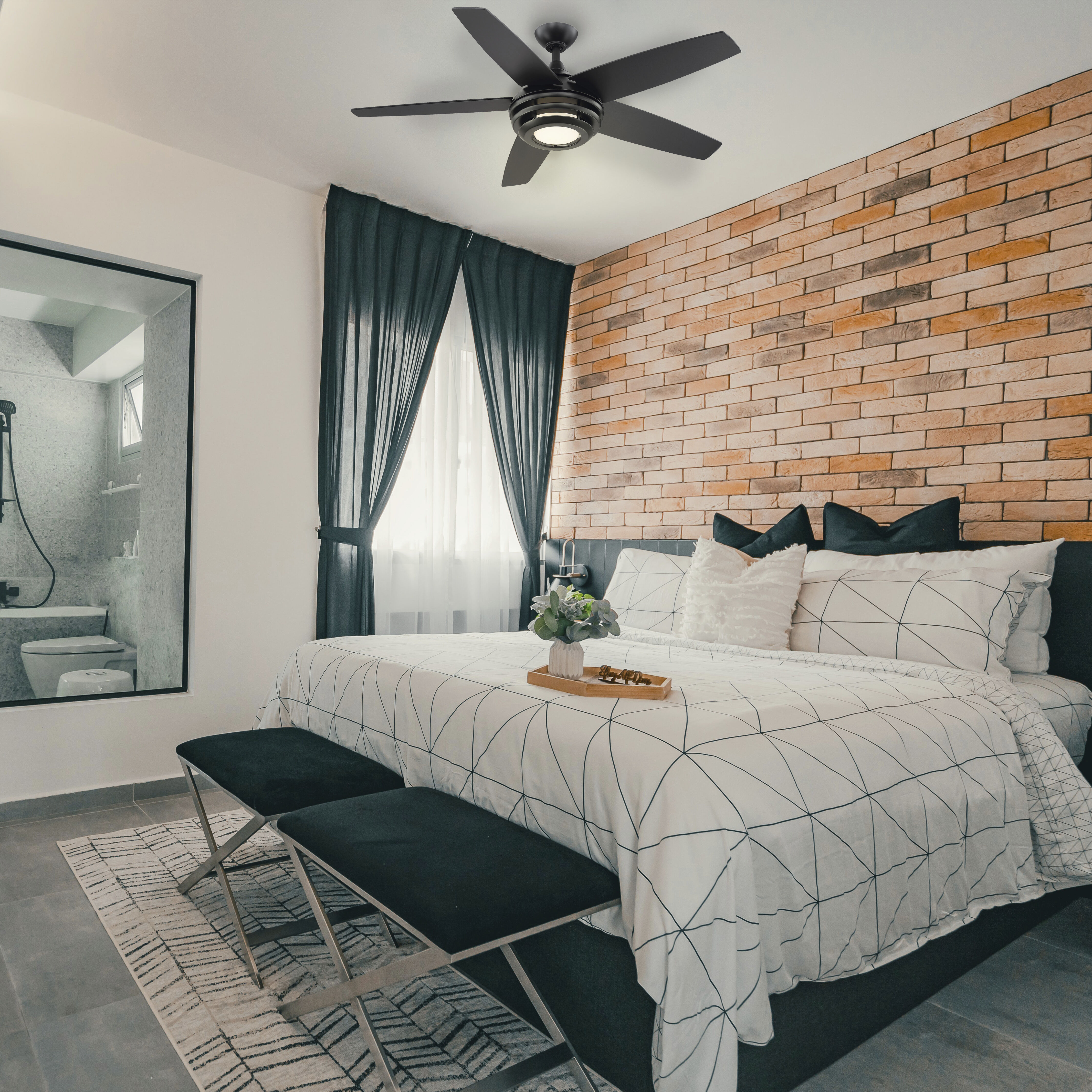 Petani 52 inch Matte Black Ceiling Fan