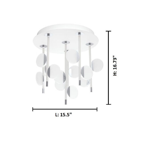 Olindra LED 16 inch White and Chrome Semi Flush Mount Ceiling Light