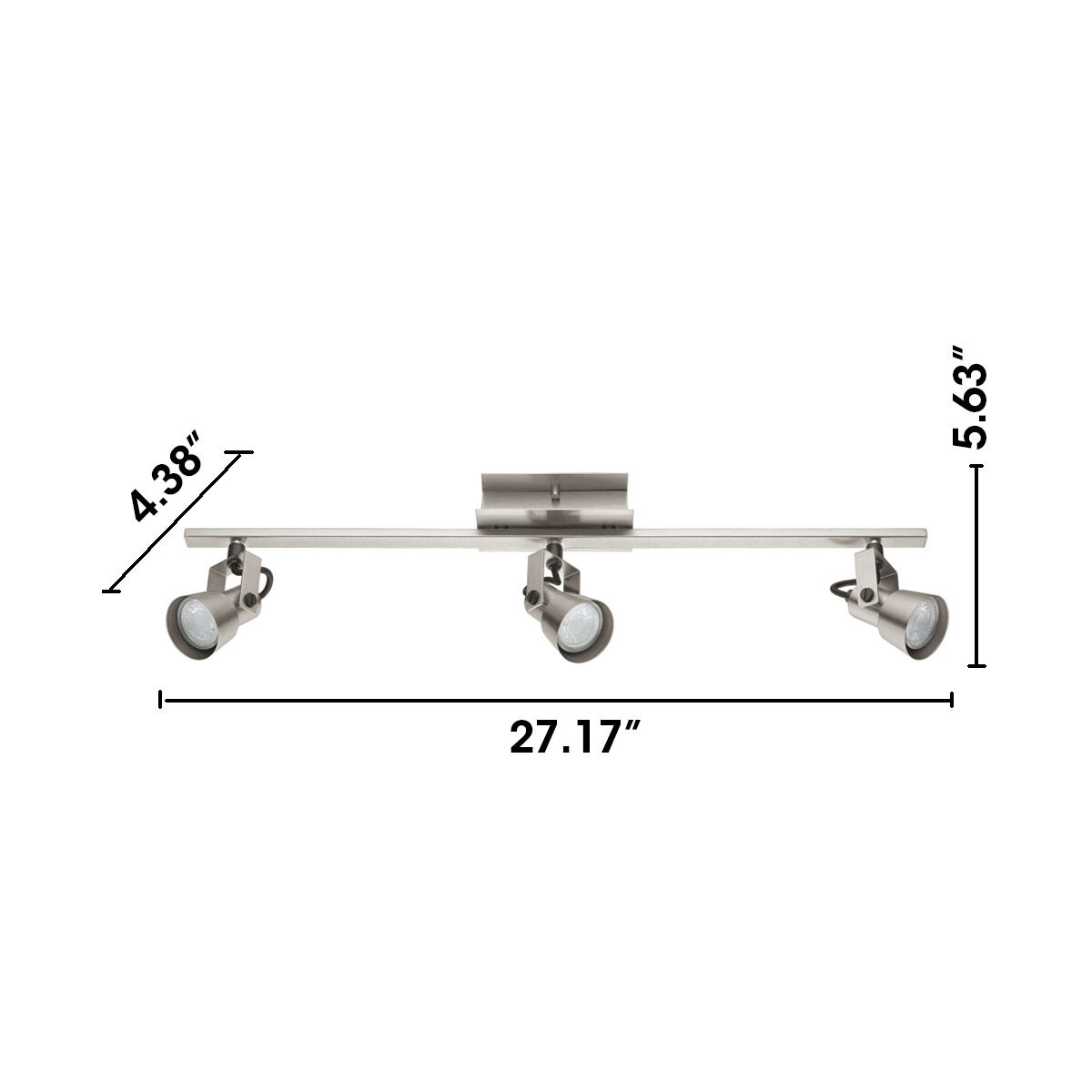 Trillo 3 Light 120V Brushed Nickel Track Light Ceiling Light
