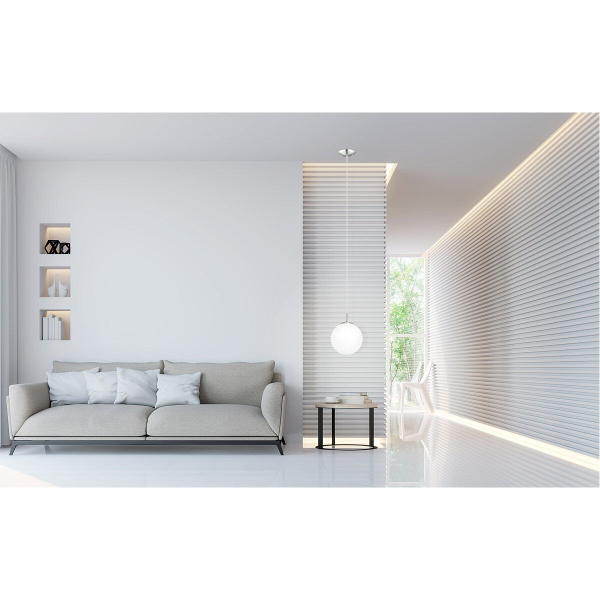 Rondo 1 Light 9.84 inch Matte Nickel Pendant Ceiling Light