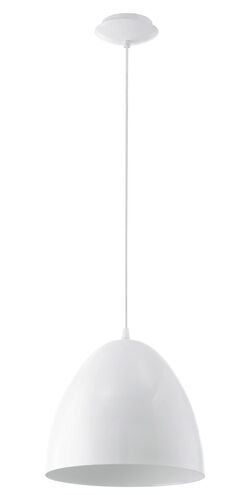Coretto 1 Light 11 inch Steel and Glossy White Pendant Ceiling Light