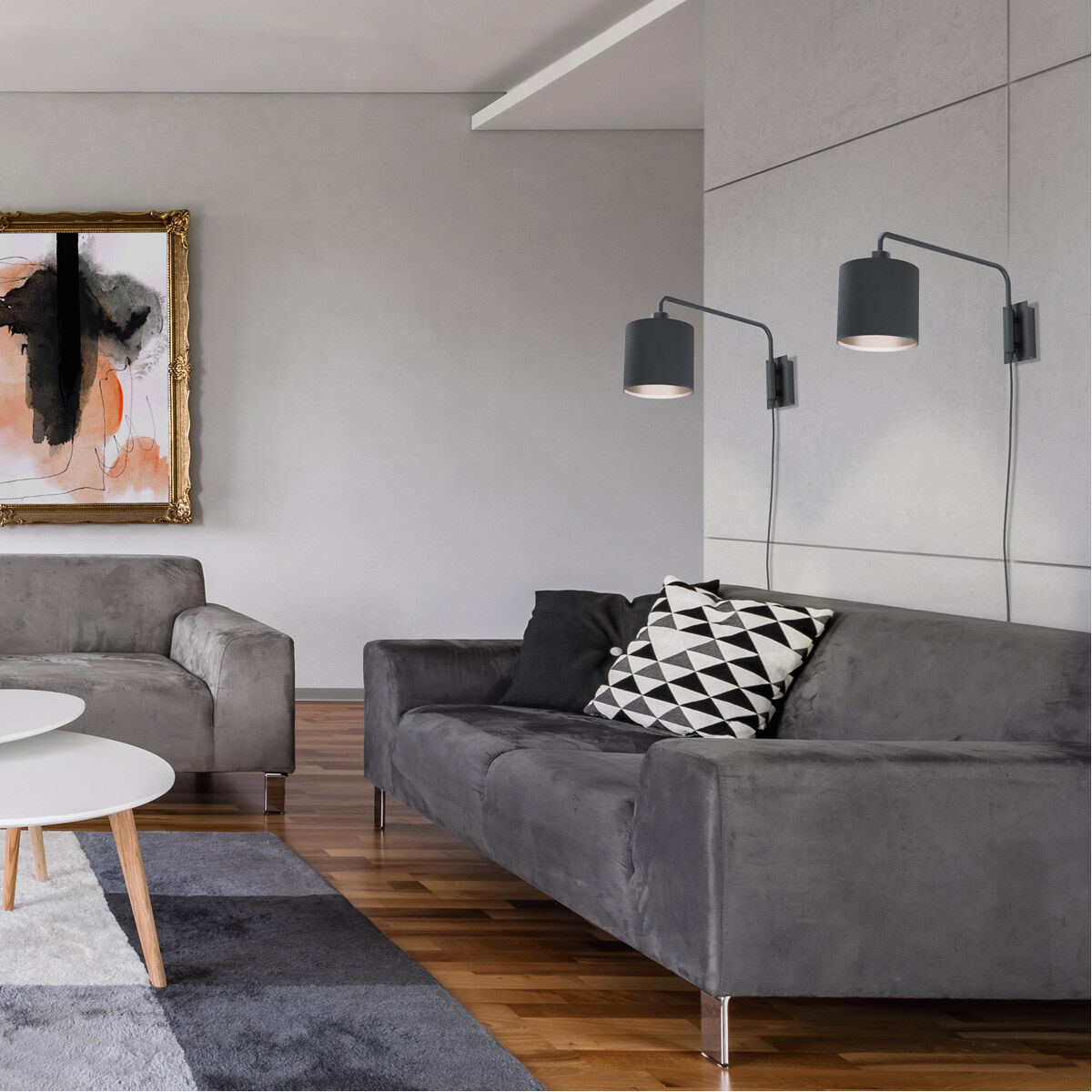 Saiti 1 1 Light 6.3 inch Matte Black Wall Sconce Wall Light, Plug-in