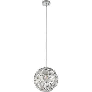 Skoura 1 Light 11.81 inch Chrome Pendant Ceiling Light